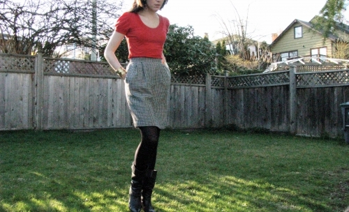 vintage black white skirt