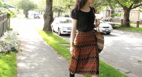 orange-vintage-skirt