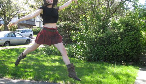 vintage-90s-red-jeans-reworked-shorts
