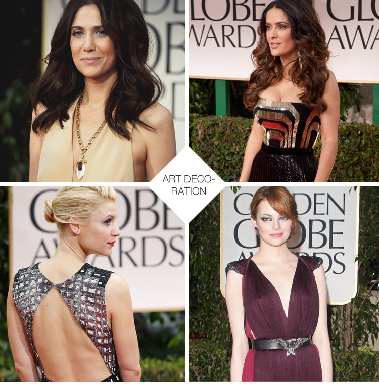 Golden Globes 2012 Art Deco Fashion and Accessories
