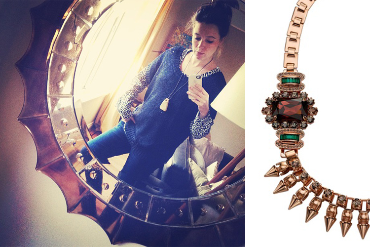 Mirror and necklace